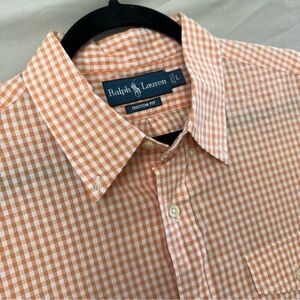 Ralph Lauren‎ Men's Large Custom Fit Orange Long Sleeve Button-Up, Blue Label